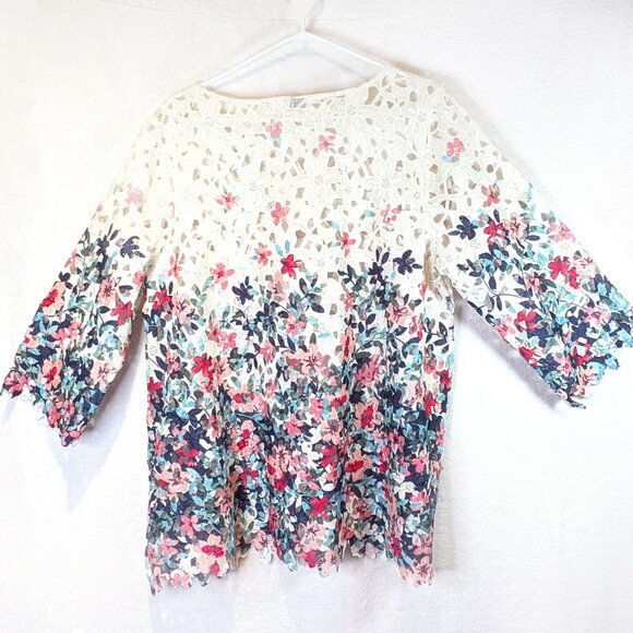 Openwork floral blouse by Charter Club Size XL - Picture 2 of 4